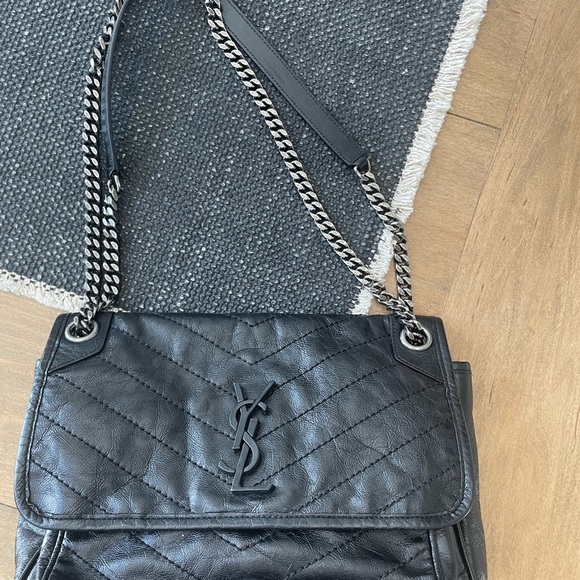 Yves Saint Laurent Handbags - Niki medium crinkled leather shoulder bag